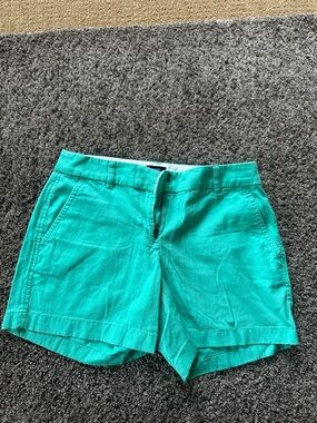 J Crew Women’s Cotton Teal Chino Shorts Size 2 Summertime Staple Colorful